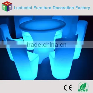 Waterproof PE Plastic Illuminated Led Bar Chairs Stool for Wedding and Event thumbnail-2