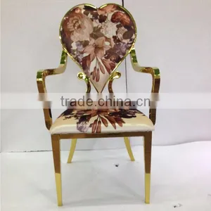 Modern Rose Gold Stainless Steel Armrest Chair thumbnail-1