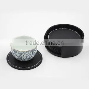 Cheap Promotion PU Leather Coaster,Heat Insulation Beer Pad thumbnail-2