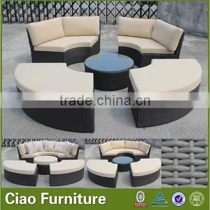 Modern Garden Sectional Sofa Furniture Outdoor Rattan Round Sofa thumbnail-4