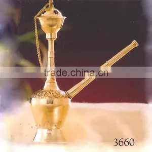 Decorative Brass Hookah, Hookah Pipe, Arabic Hookah, Decorative Metal Hookah thumbnail-1