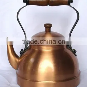 BPA Free Solid Copper Tea Kettle for Cafe & Catering, Water Kettle, Brew Kettle, Unique Tea Kettle, Portable Tea Kettle thumbnail-1
