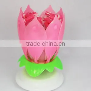 the Most Popular Happy MUSIC Birthday Lotus Flower Candle Export in 2015 thumbnail-4