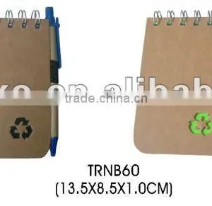 Mini ECO Friendly Recycled Spiral Paper Notepad With Recycled Pen thumbnail-1