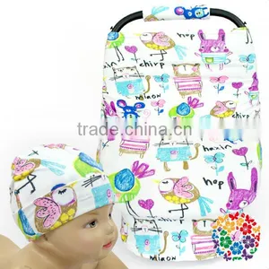 3-in-1 Elastic Baby Shipping Cart Cover Flower Print High Chair Cover Stretchy Nursing Cover thumbnail-2