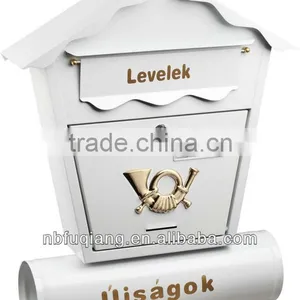 FQ-101 European Style Household Metal Mailbox,solar Metal Mailbox,letterbox,postbox With Storage Holder thumbnail-1