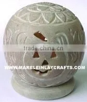 Soap Stone Decorative Tealight Candle Holders ~ Carved Soapstone Tea Light Candle Holder ~ T-Light Candle Lamp thumbnail-1