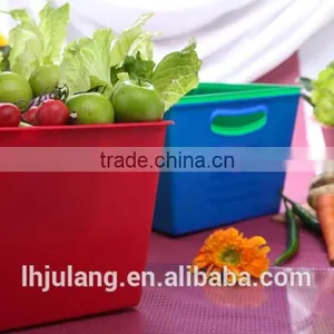 Wholesale Square Plastic Storage Basket With Handle/ Sundries Storage Basket With Handle thumbnail-2
