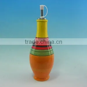 New Design Stripe Ceramic Olive Oil Bottle thumbnail-1