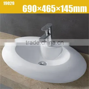 Bathroom Ceramic Wash Basin Oval Shape thumbnail-1