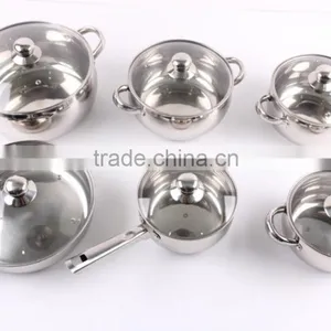 Metal Stainless Steel Cooking Pans and Pots , 12 Pcs Cooware Sets thumbnail-2