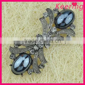 Fashionable Wholesale Shiny Black Rhinestone Metal Button WBK-1497 thumbnail-3