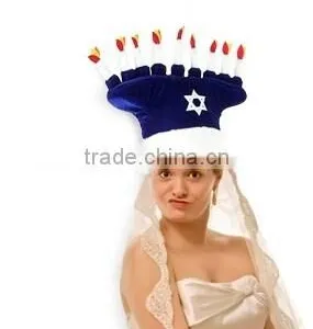 Happy Hanukkah Menorah Hat, Menorah Party Hat thumbnail-1