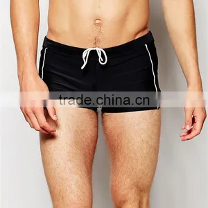 Wholesale Mens Super Short Hipster Swim Shorts In Black thumbnail-4