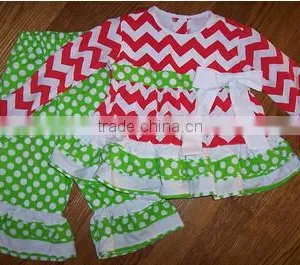 Christmas Clothing Sets Baby Girls Candy Top Pants Sets Kids Chevron Christmas Boutique Outfits thumbnail-6