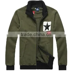 Winter Autumn New Arrival Fleece Pure Cotton Long Sleeve Jacket With Rib Collar & Cuff & Bottom Hoodie Without Hood thumbnail-1