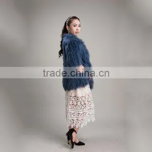 Myfur Lake Green Winter Genuine Raccoon Fur Coat For Women thumbnail-5
