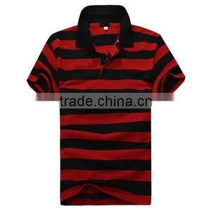 China Manfucture Cheap Cotton Material Soft Man Striped Polo Shirt Wholesale for Sale thumbnail-4