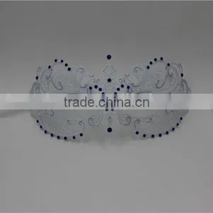 Glossy Metal Mask Diamante Rhinestones Italy Costume Masquerade Halloween thumbnail-4