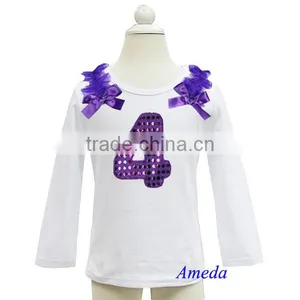 Girls Bling Purple 1st - 6th Birthday White Long Sleeves Tee thumbnail-4