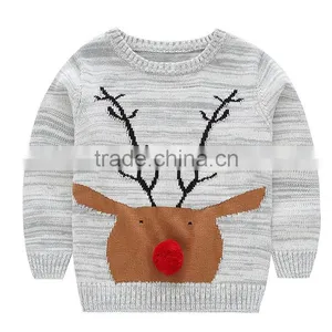2016 Fashionable Children Cotton Knitting Deer Pattern Sweater Pullover thumbnail-1