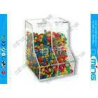 Customized Shop Display Clear Display Stands Case , Two Compartment Bin thumbnail-1