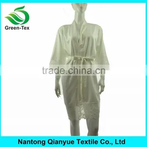 Luxury Noble Matt Satin Lace Kimono Women Robes thumbnail-5