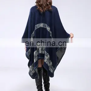 Europe And Winter Thickening Warm Shawl Cloak Coat Ladies Scarf thumbnail-4