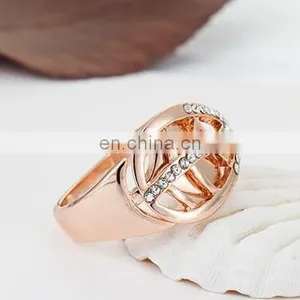 Engagement Women Rings Jewelry Gold Color Fashion White AAA CZ Cubic Zirconia Leaves Ring For Female Wedding Gift thumbnail-4