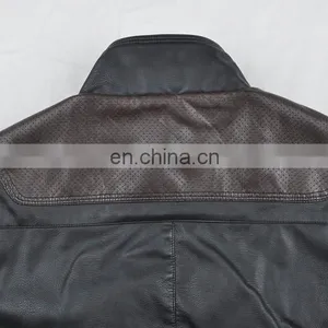 2017 Latest Fashion Mens Warm Cheap Leather Motorcycle Jacket thumbnail-4