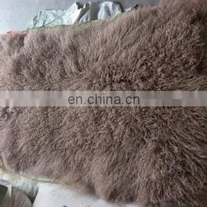 Factory Wholesale Long Hair Tanned Real Mongolian Tibetan Lamb Fur Plate thumbnail-1