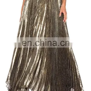 Factory Best Selling Women Umbrella Pleated Long Skirt thumbnail-2