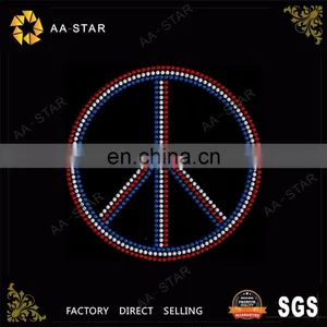 Peace Symbols Design Hot Fix Rhinestone Motif for Pocket thumbnail-1