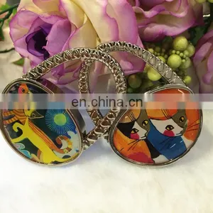 Cat Print Foldable Purse Bag Hanger in Bulk thumbnail-1