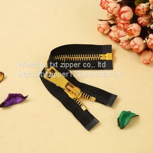 #3 #4 #5 #8 #10 Metal Brass Zipper With Swiss Teeth Open End thumbnail-3