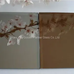 4mm 5mm 6mm Dark Brown Coated Glass / Golden Bronze Reflective Glass thumbnail-2