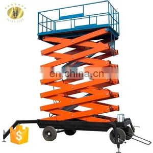 7LSJY Shandong SevenLift 20 Meter High Rise Manual Towable Hydraulic Raising Scissor Lift Working Platform thumbnail-5
