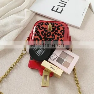 2020 Spring PU Leather Cross Body Handbag for Kids Girl Fashion Children Girl Leopard One-Shoulder Chain Bags thumbnail-5