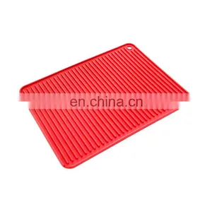 Kitchen Use Drain Pad Heat Resistant Cooking Pot Holder Rectangular PVC Dish Drying Mat thumbnail-5