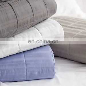 100% Cotton Sateen Woven Stripe Quilt 500 Thread Count Premium Modern Bedspread thumbnail-6