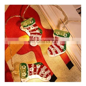 2020 Hot Sale Battery Powered Fairy Indoor Outdoor Iron Christmas Sock String Light for Home Room Decoration thumbnail-1