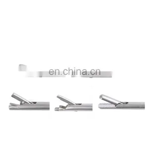 Reusable Laparoscopic Instruments Heavy V Shaped Curved Needle Holder Forceps thumbnail-3