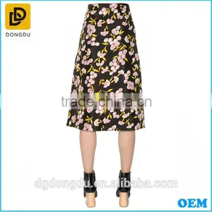 Dress Factory Flower Printing Silk Long Skirt for Young Ladies thumbnail-2