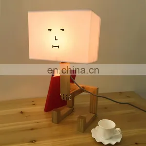 Bedroom Table Lamp Modern Minimalist Solid Wood Fabric Bedside Warm Nordic Personality Creative Table Lamp thumbnail-2