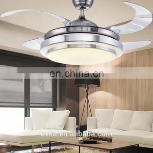 Factory Direct Living Room Restaurant Bedroom Silver LED Fan Lights Modern Minimalist Chandelier Ceiling Fan Light thumbnail-3