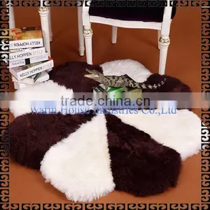 Wholesale Circular Home Decorative Sheepskin Rugs for Sale thumbnail-1