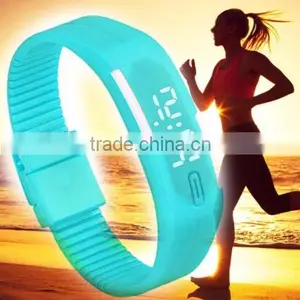 Womens Date Rubber LED Waterproof Bracelet Watch Digital Sport Wrist Watch thumbnail-1