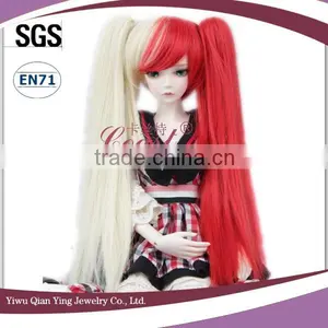 Beauty White and Red Deep Curly Deep Curly 1/3 BJD Doll Wigs With Two Clip Ponytail thumbnail-3