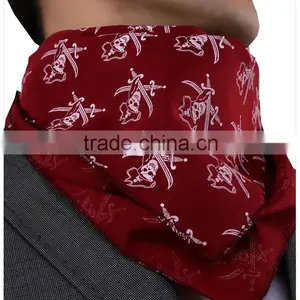 Pirate, Claret Red Bandana 100% Cotton Bandana thumbnail-1