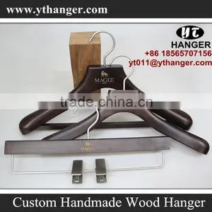 IMY-536 Brown Wood Display Short Neck Hangers thumbnail-1